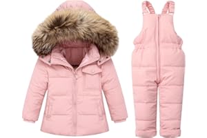 Fumdonnie Toddler Snowsuit Boy Baby Winter Coat Girl Snow Pants and Jackets Bib 1-2-3-4-5T