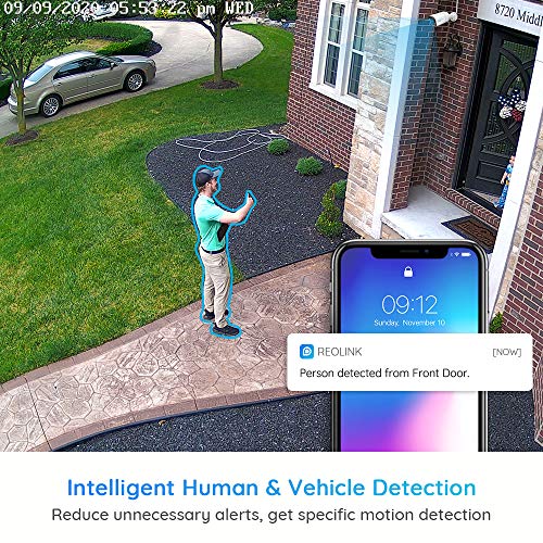 REOLINK 5MP 8CH PoE Security Camera System, 4pcs 5MP Wired PoE IP Cameras Outdoor with Person Vehicle Detection, 4K 8CH… - Image 3