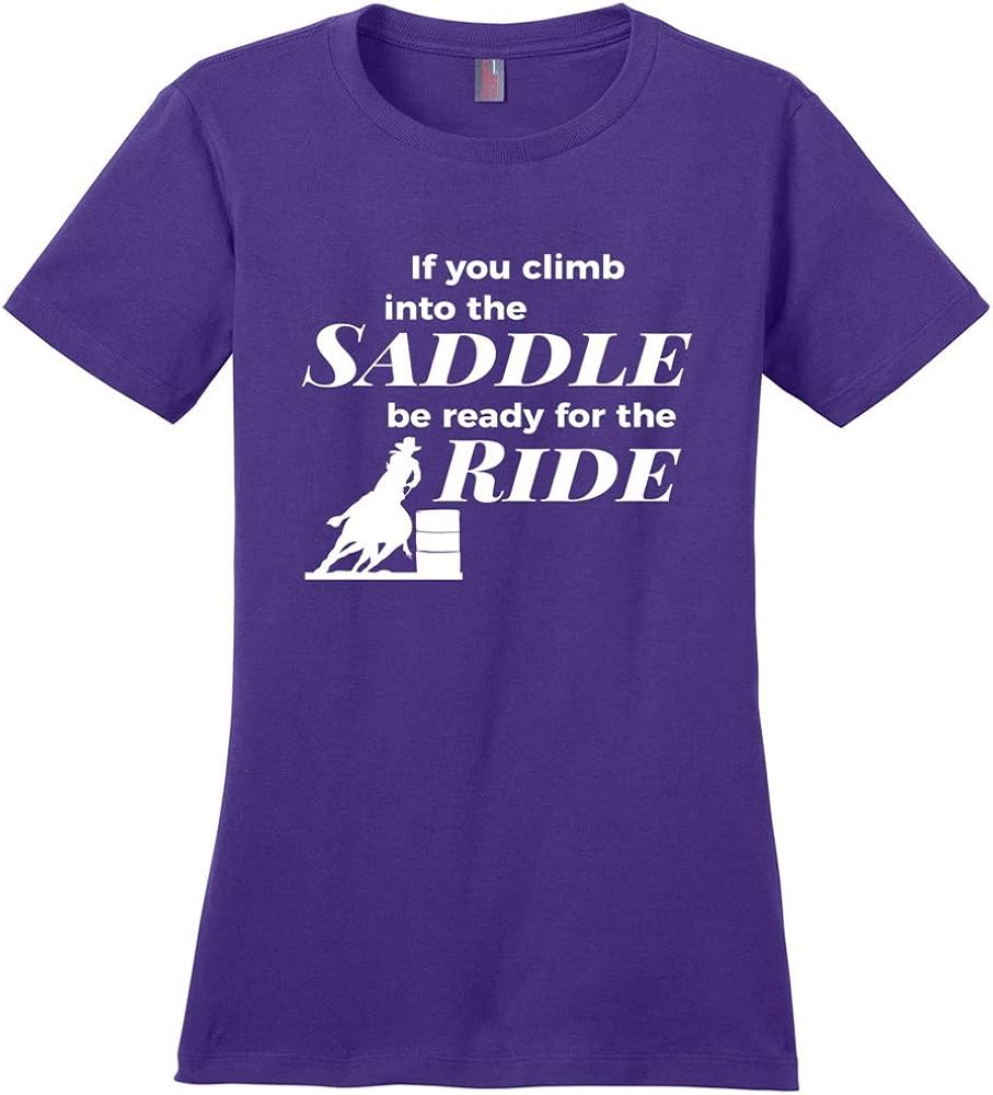 Ready for The Ride Barrel Racing Rodeo Horse T-Shirt for Women