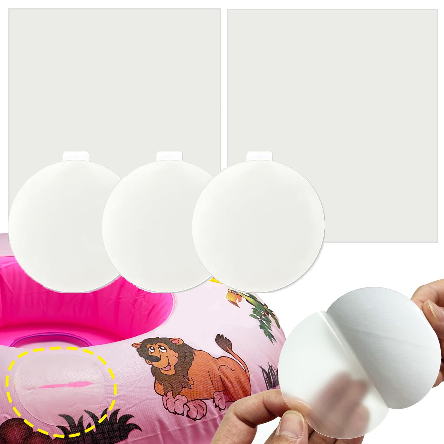 KAIHENG 5PCS Clear Pool Patch Repair Kit, Inflatable Patch Repair Kit Waterproof, TPU Repair Patch for Air Mattress, Bounce House, Pool, Inflatable Toys, Tent, Swimming Ring