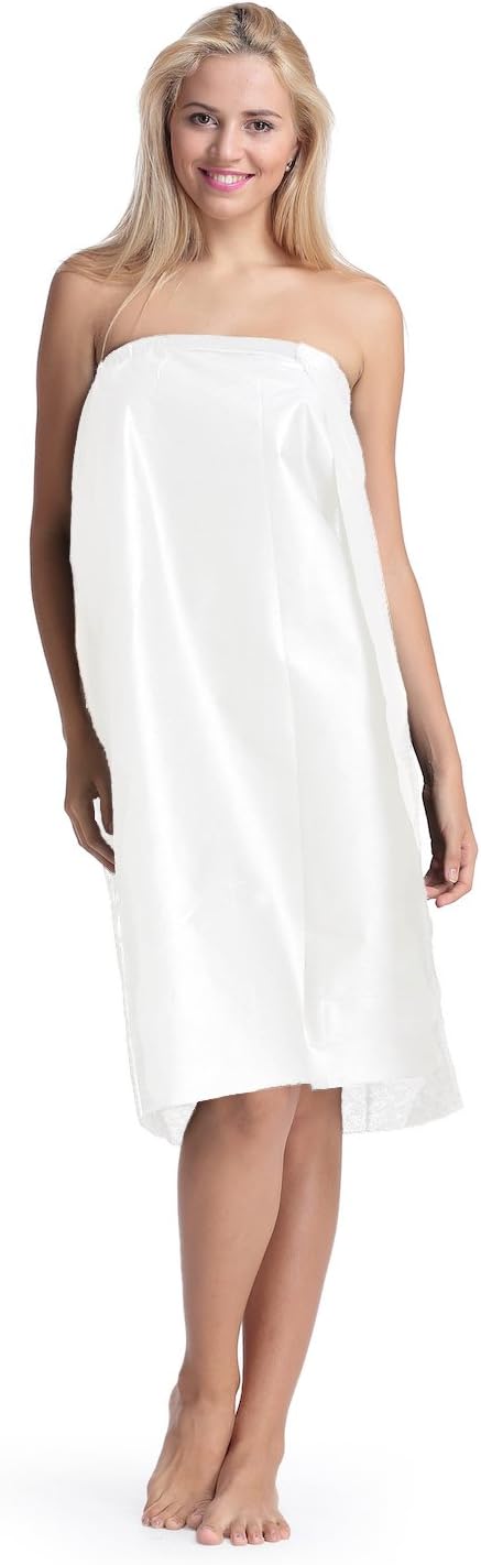 Disposable Spa Wrap by CCI Beauty Velcro Smock (Pack of 10) - White, Small-Medium