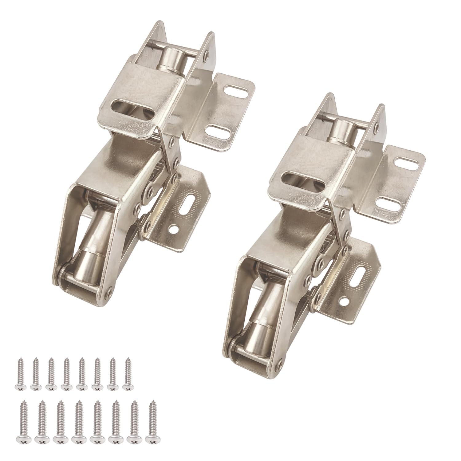 Qrity Cupboard Hinges - 2 Pack, 90 Degree Flap Hinges for Cabinet, RV, Van, Motorhome & Caravan