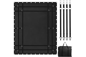 VEVOR Cargo Net, 96 in x 81 in, Heavy Duty Truck Cargo Net for Truck Bed, 4 Adjustable Straps with Carabiners and Rubber Coat