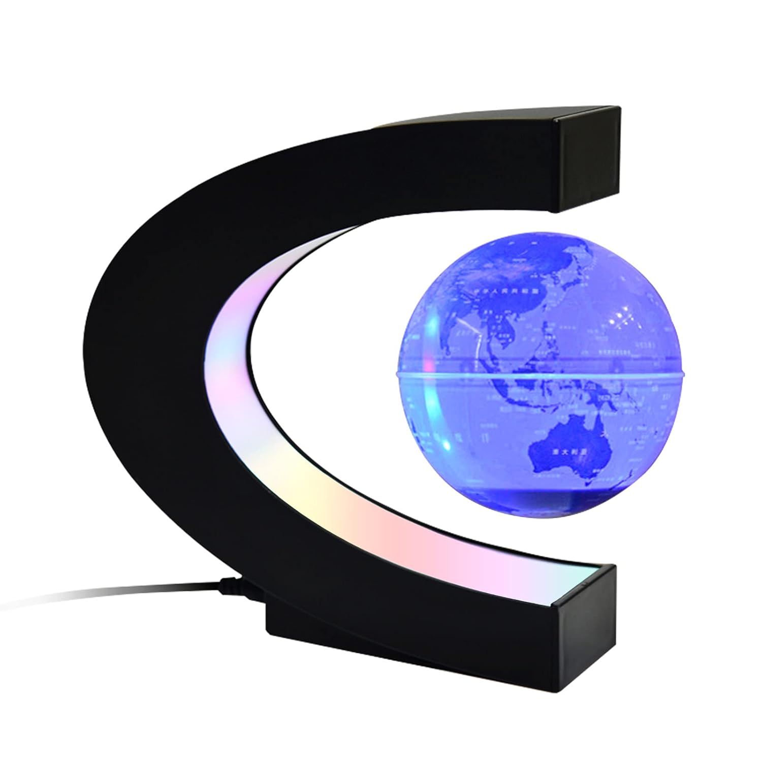Floating Globe with MultiColor Changing LED Light 4 Inch Levitation