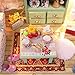 Ogrmar Wooden Dollhouse Miniatures DIY House Kit with Cover and Led Light-Relax Time