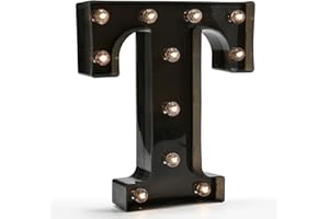 OYCBUZO Light Up Black Alphabet Marquee Letters Sign LED Marquee Number Lights Sign for Night Light Home Bar Christmas Lamp Birthday Party Wedding Decoration T