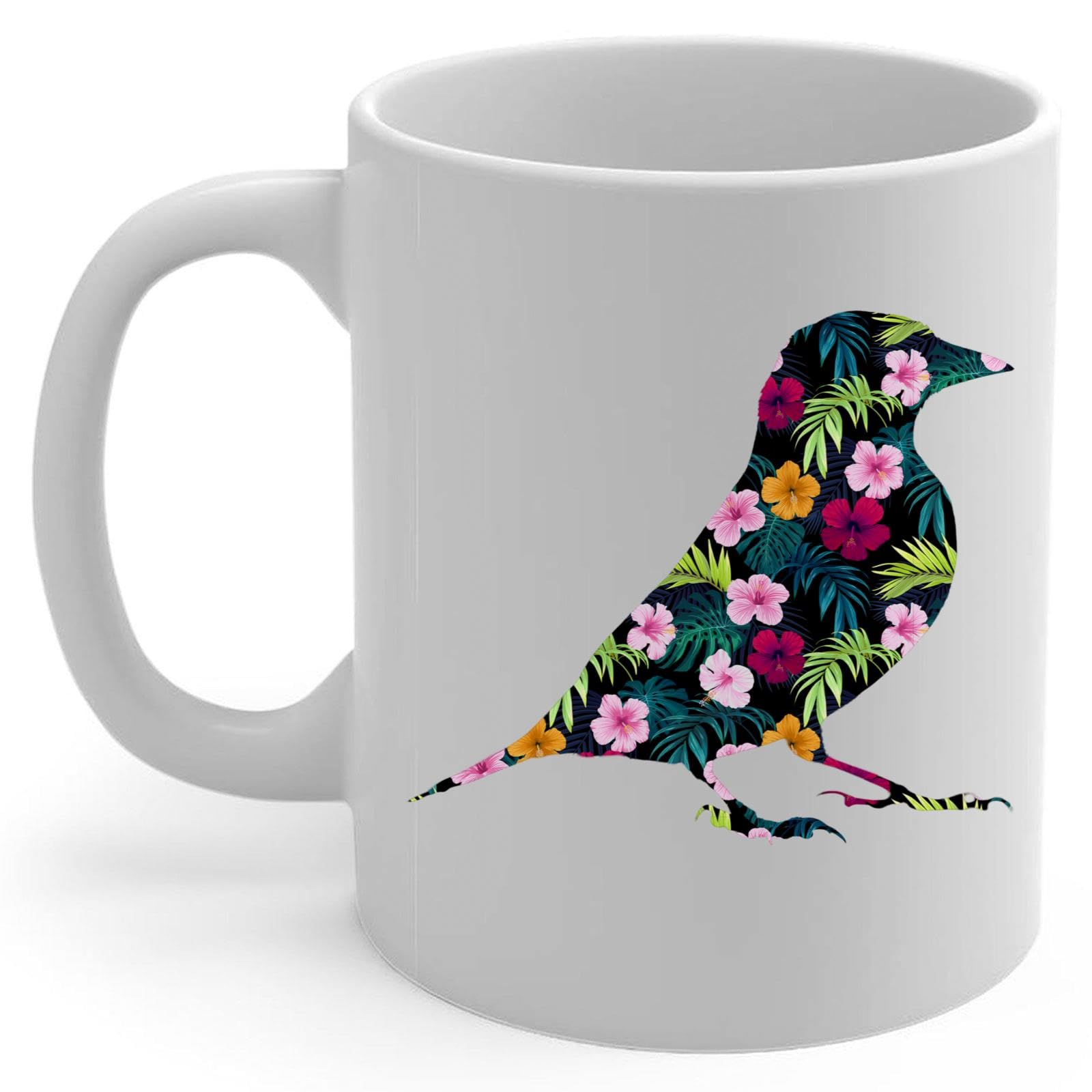 Colorful European Goldfinch Silhouette Floral