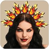 BARTOSI Light Up Fire Headband LED Flame Headpiece Festival Costume Headwear Halloween Cosplay Hair Accessories for women