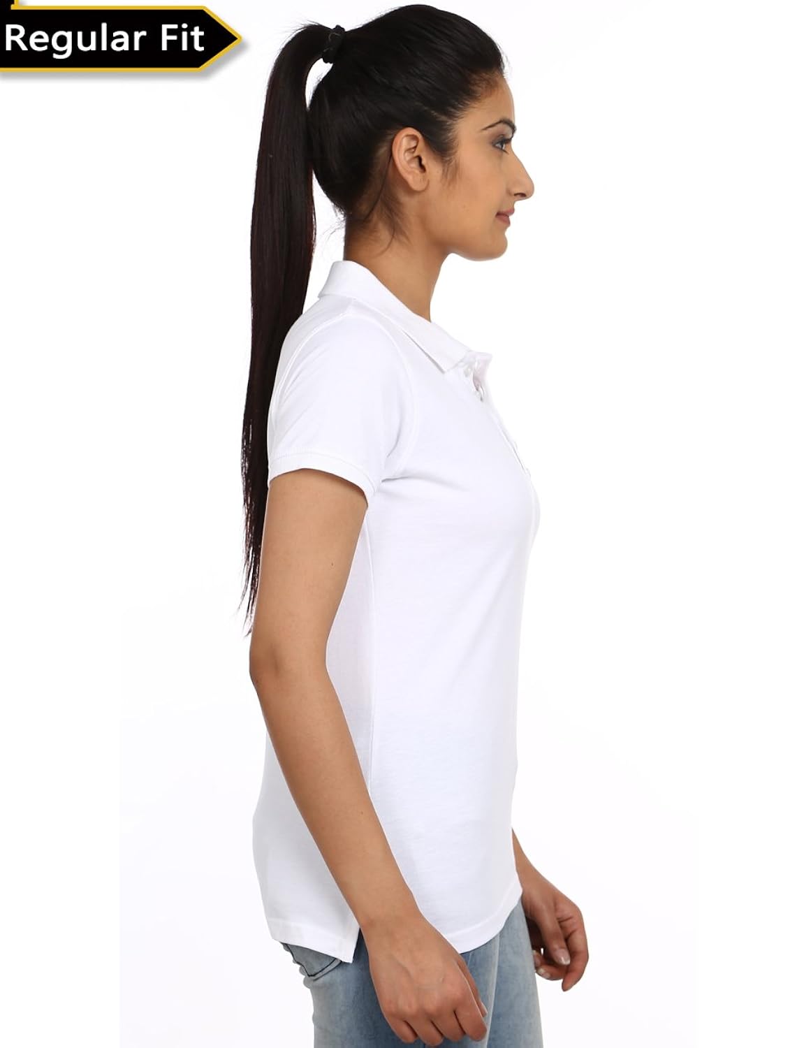 women's polo collar tshirt-240 (white colour)
