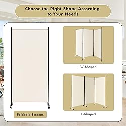 Giantex 3 Panel Folding Room Divider with Rollers