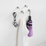 bgl Brushed Nickel Towel Hooks Set of 5 Brass Wall Hooks Self-Adhesive or Screws view 4