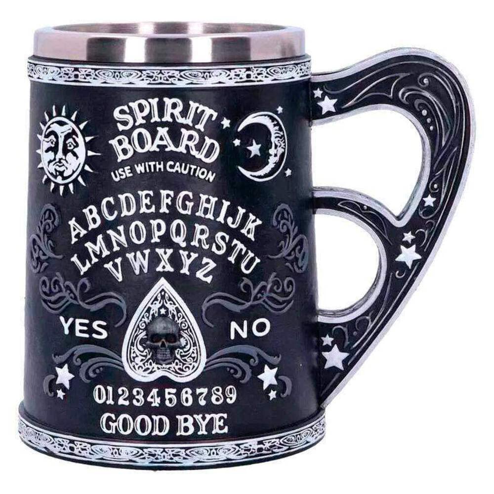 Nemesis Now Resin Spirit Board Tankard Mug, 600ml, Black and White