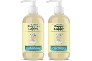 Happy Cappy Baby Shampoo and Body Wash - Eczema Body Wash for Kids, Toddler, Adults, Helps with Dryness, Reduces Itching and Redness, Dermatologist Tested, Fragrance Free - 8 Fl Oz (Pack of 2)