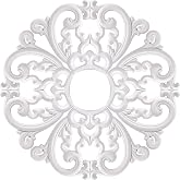 Canomo 24" OD x 5" ID White Ceiling Medallion 4-Piece Set | For Chandelier Decoration, Quick and Easy Installation, Glue Not Included