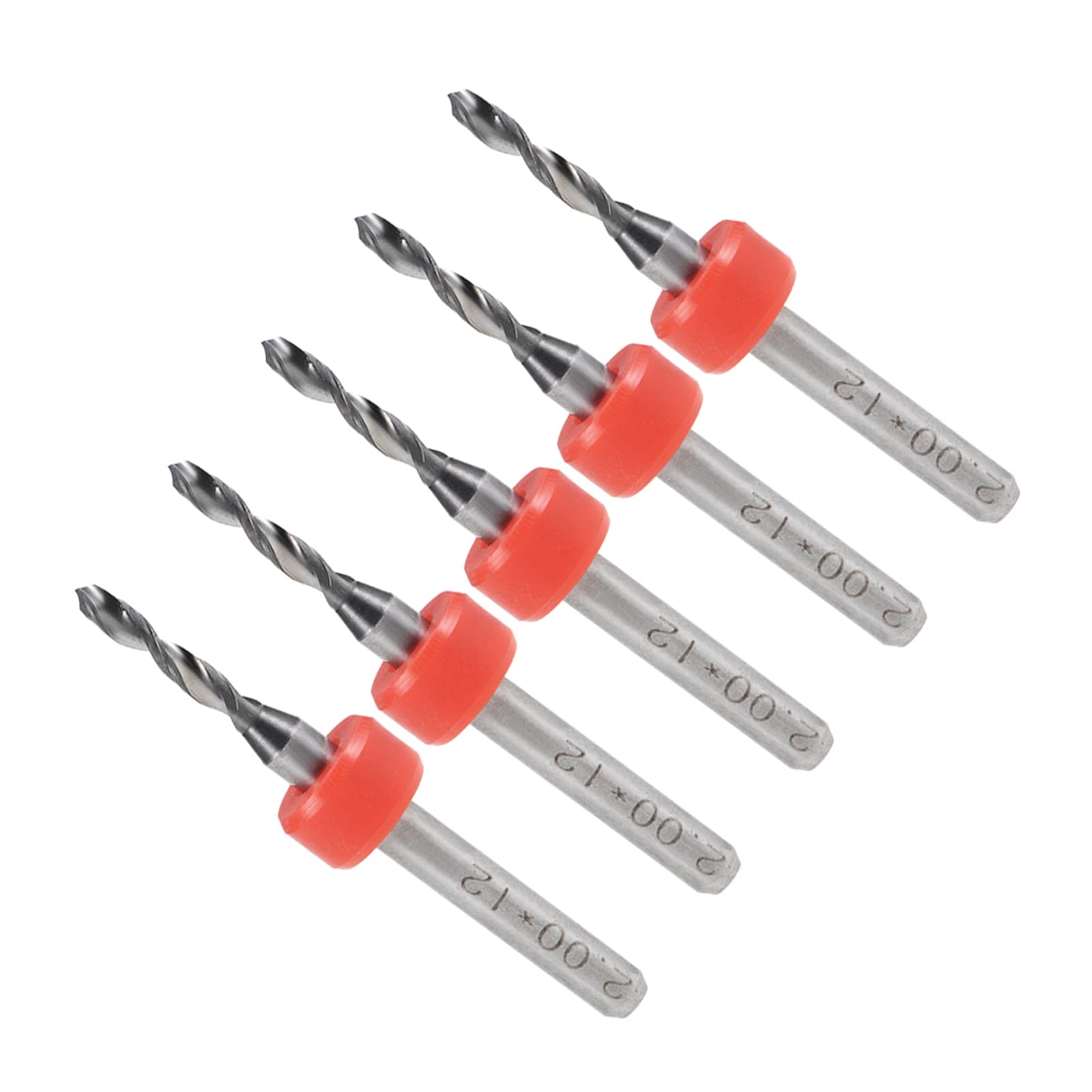 CoCud Micro PCB Drill Bits, 1/8" Shank 2mm Cutting Edge, Tungsten Carbide Print Circuit Board Drill Bit - (Applications: for CNC Drilling Engraving Machine), 5-Pieces — image 1