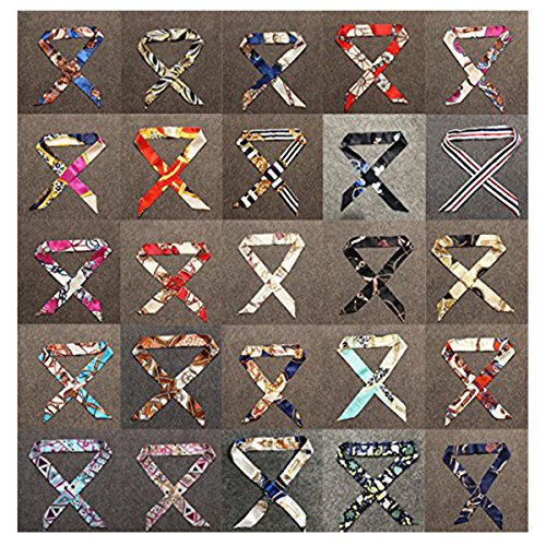 Neckerchief Scarf - 25pcs Hairband Handbag Handle Ribbon Fashion Bag Twilly for Women Girls Decoration