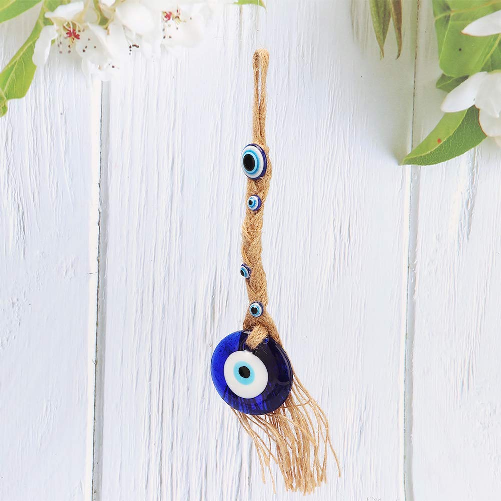 Junlucki Hanging Turkish Evil Eye Evil Eye Talisman Blue Eye Beads Evil Eye Wall Ornament, Turkish Glass Amulet, for Home Decoration for Wall-Hanging