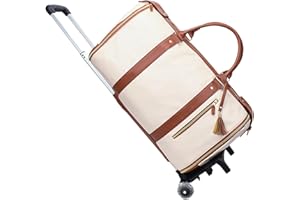 Rolling Garment Bag for Travel, 3-in-1 Convertible Carry On Garment Duffle Bag with Wheels, Waterproof PU Leather No Wrinkle 