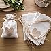 30pcs Burlap Bags Gift Pouches Heart Small Candy Jewelry Storage Package Sack for Wedding Bridal Shower Birthday Party Christmas Valentine's Day Favors DIY Craft, White 5.5x3.7 Inch