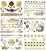 Terra Tattoos Gold Metallic Temporary Tattoos Waterproof Nontoxic Long Lasting Perfect for Beach, Festivals, & more (Boho)