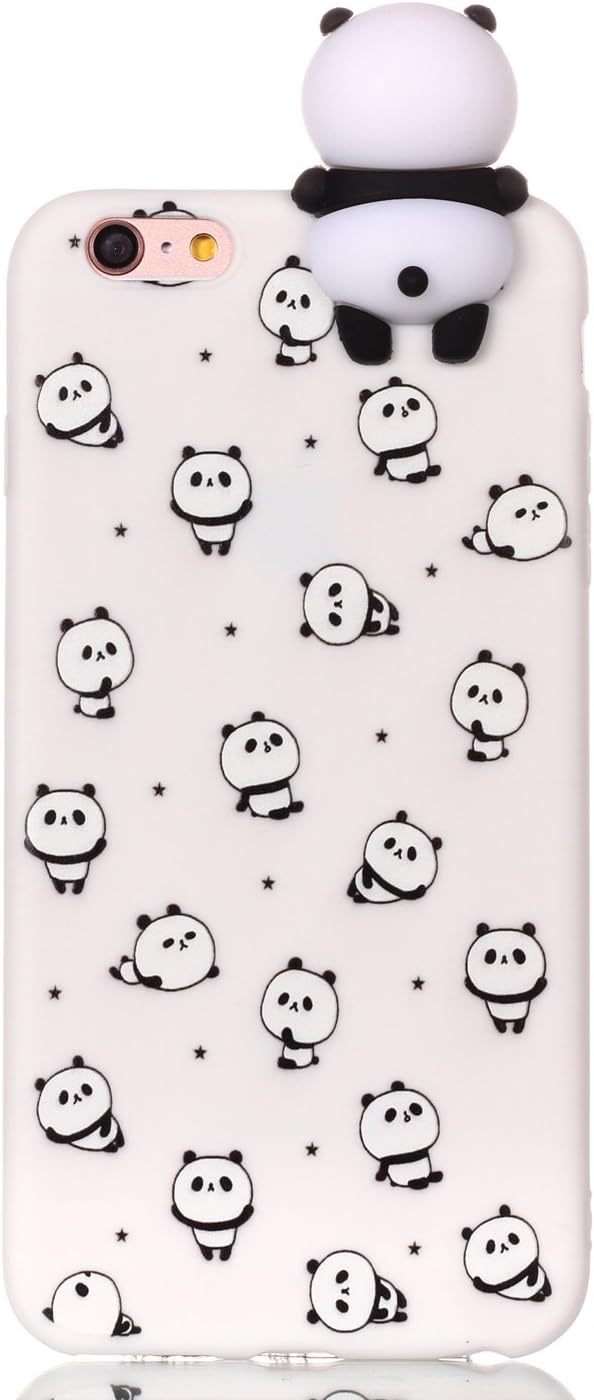 FNBK Phone Case for iPhone 6 Plus/iPhone 6s Plus Cute 3D Cartoon Little Panda Cover Christmas Gift for Kids Cell Phone Cases Soft Silicone Gel Rubber Kawaii Character Protector