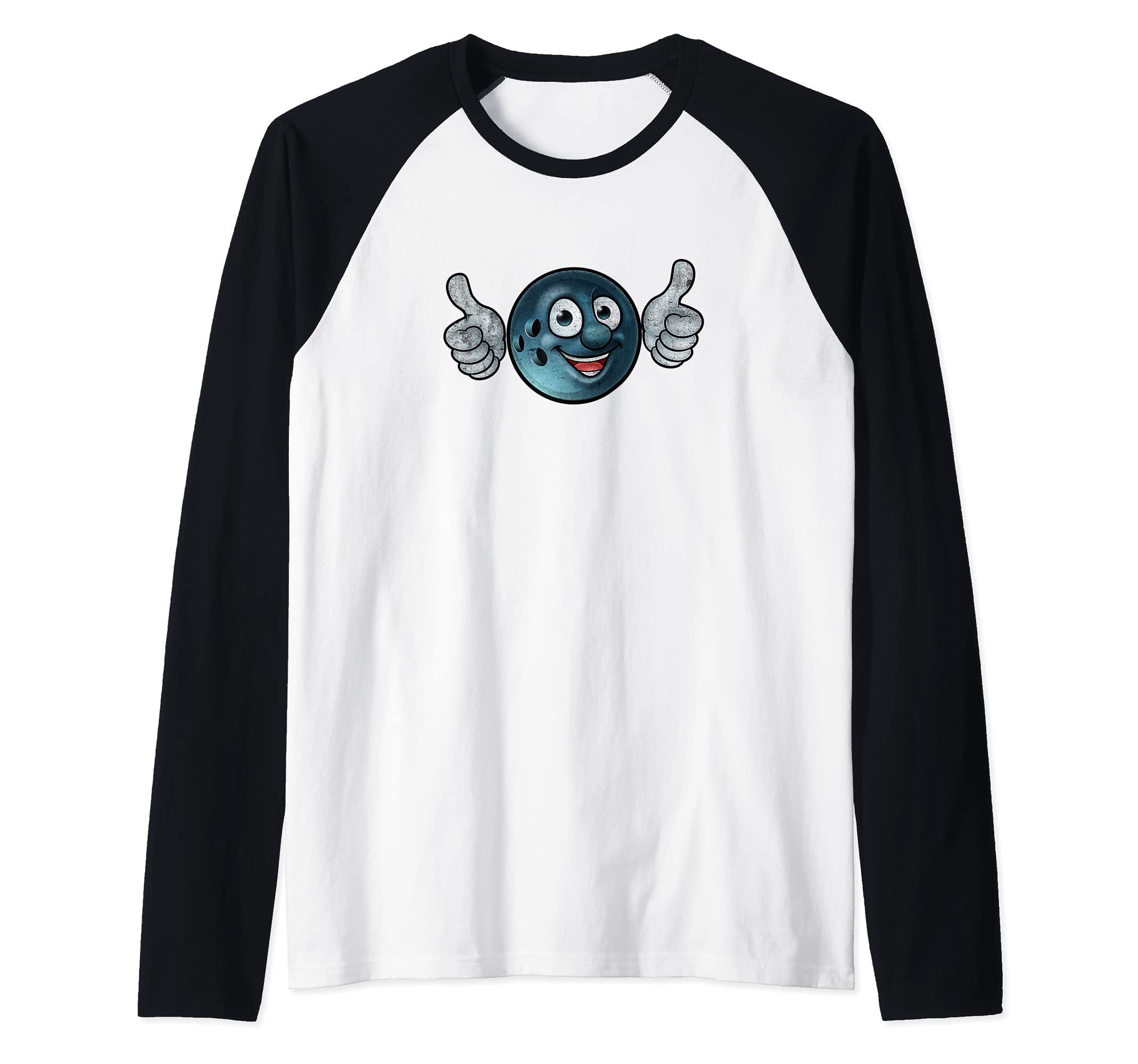 Funny Bowler Bowling Ball Player Design Sports Game Raglan Baseball Tee
