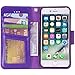 Arae Premium PU Leather Wallet Case with Kickstand and Flip Cover for iPhone 7/8 / SE 3rd Gen/SE 2020 4.7 inch - Purple