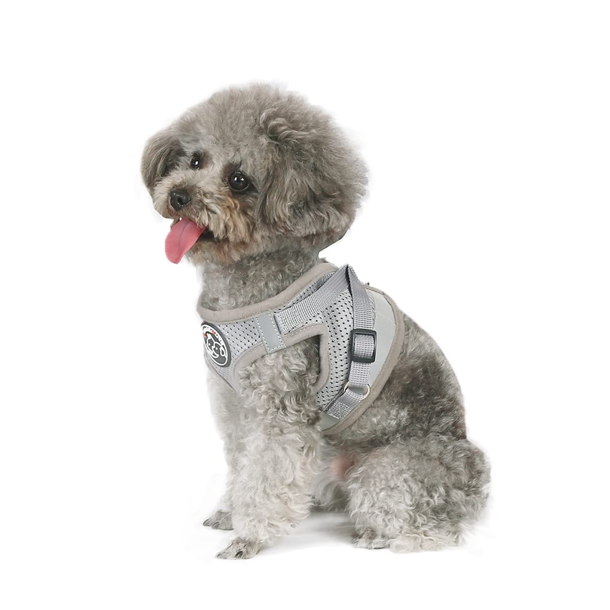 Hund&Kutz Dog Harness Set, M, Gray: Adjustable, Reflective, Soft Mesh, Safe Control for Puppy & Small Dogs & Cats