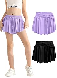 2 Packs Kids Shorts Black Purple with Pocket