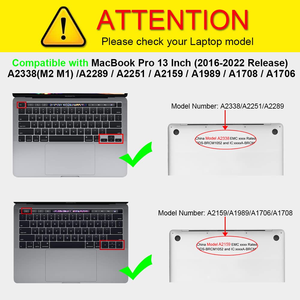 FINTIE Case for MacBook Pro 13 Inch A2338(M2 M1) A2251 A2289 A2159 A1989 A1706 A1708 (2016-2021 2022 2023 Release) with/Without Touch Bar- Snap On Hard Shell Case Cover, Crystal Clear