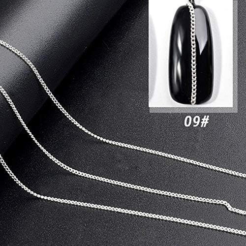 JaneDream 3D Gold Silver Metal Nail Art Chains Decorations Charm Jewelry Making Makeup Manicure DIY Tools 09#