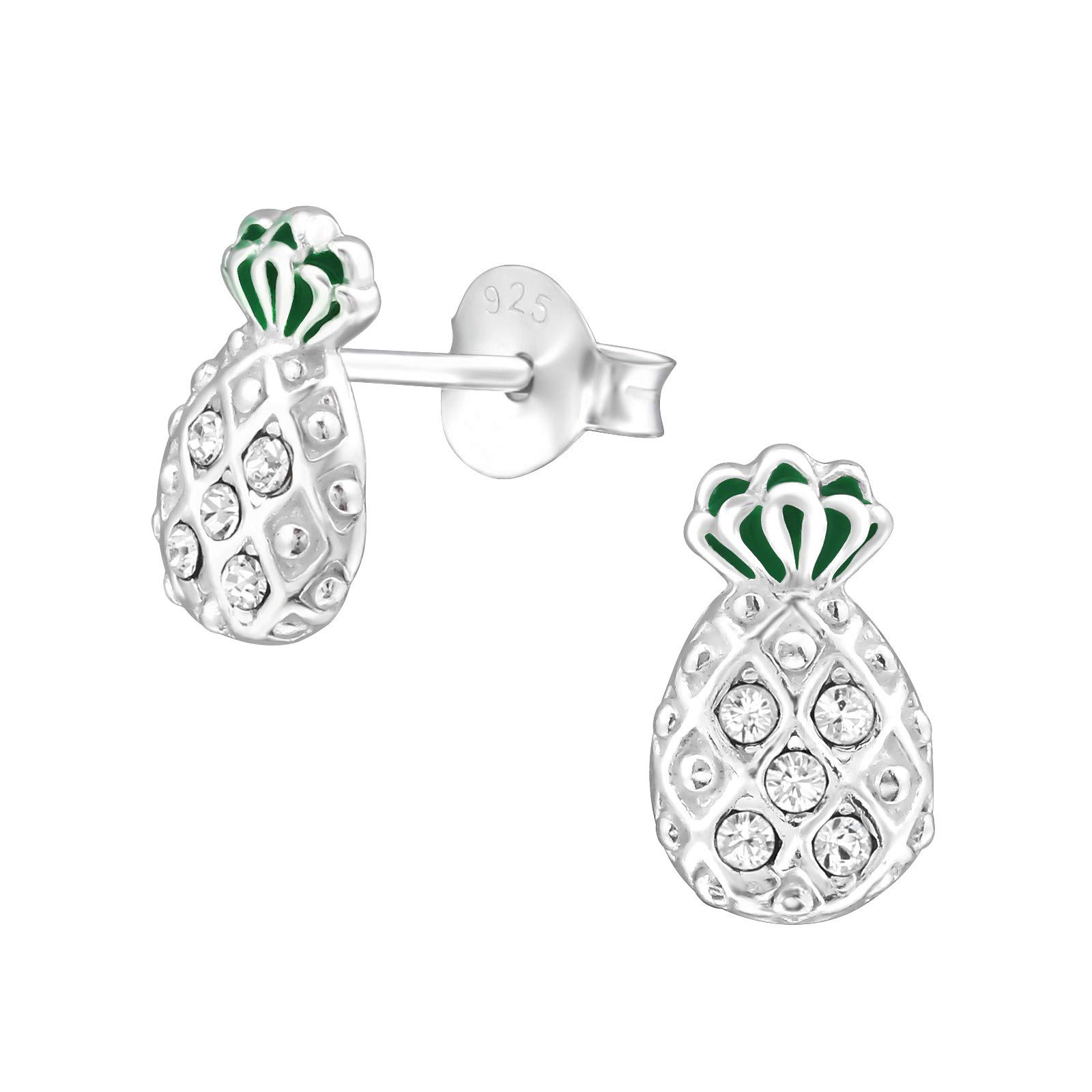 925 Sterling Silver Women 925 Sterling Silver Pineapple Stud Earrings for Women & Girls – Everyday Jewellery Gift Boxed