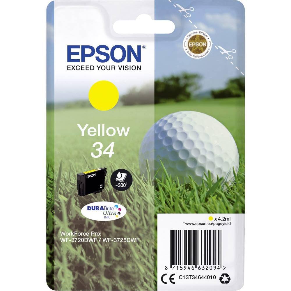 Epson 34 Yellow Golfball Genuine, DURABrite Ultra Ink Cartridge