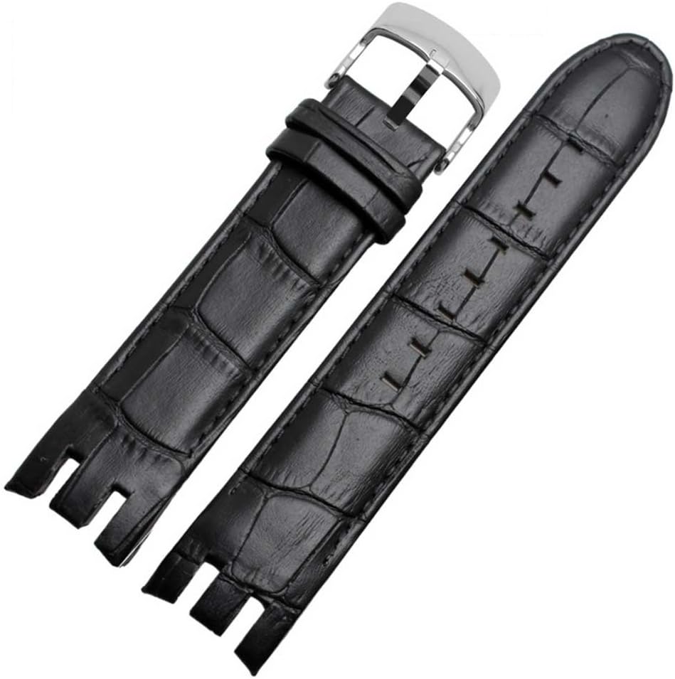Zhuolei 21mm Leather Watch Band Strap Generic for Swatch YRS403 401 402G 412 418 406 Style