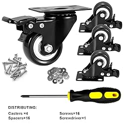2" Caster Wheels Set of 16, Heavy Duty Casters with