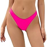 Bellecarrie Women's Cheeky Brazilian Bikini Bottoms Low Rise High Cut Swim Bottom