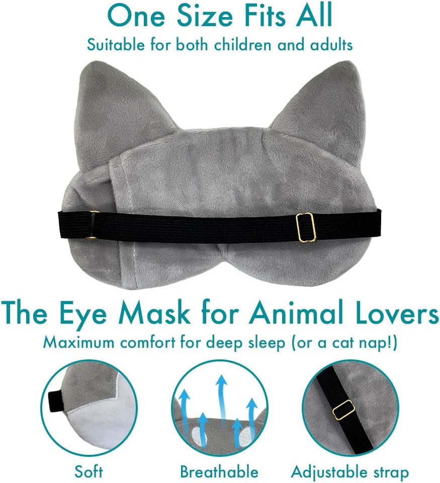Fluffy Animal Eye Mask for Sleeping - (Beagle) Adjustable Strap Sleep Mask - Image 4