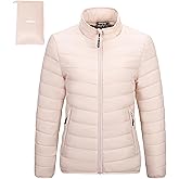 Outdoor Ventures Women's Packable Full-Zip Short Puffer Jacket Insulated Quilted Warm Lightweight Winter Coat