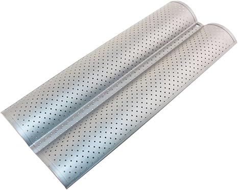 Amazon De Brotbackform Mit Zwei Rillen Antihaftbeschichtet Perforiert Baguette Pfanne Franzosische Italienische Brotpfanne Wellenform Brotbacken Backen