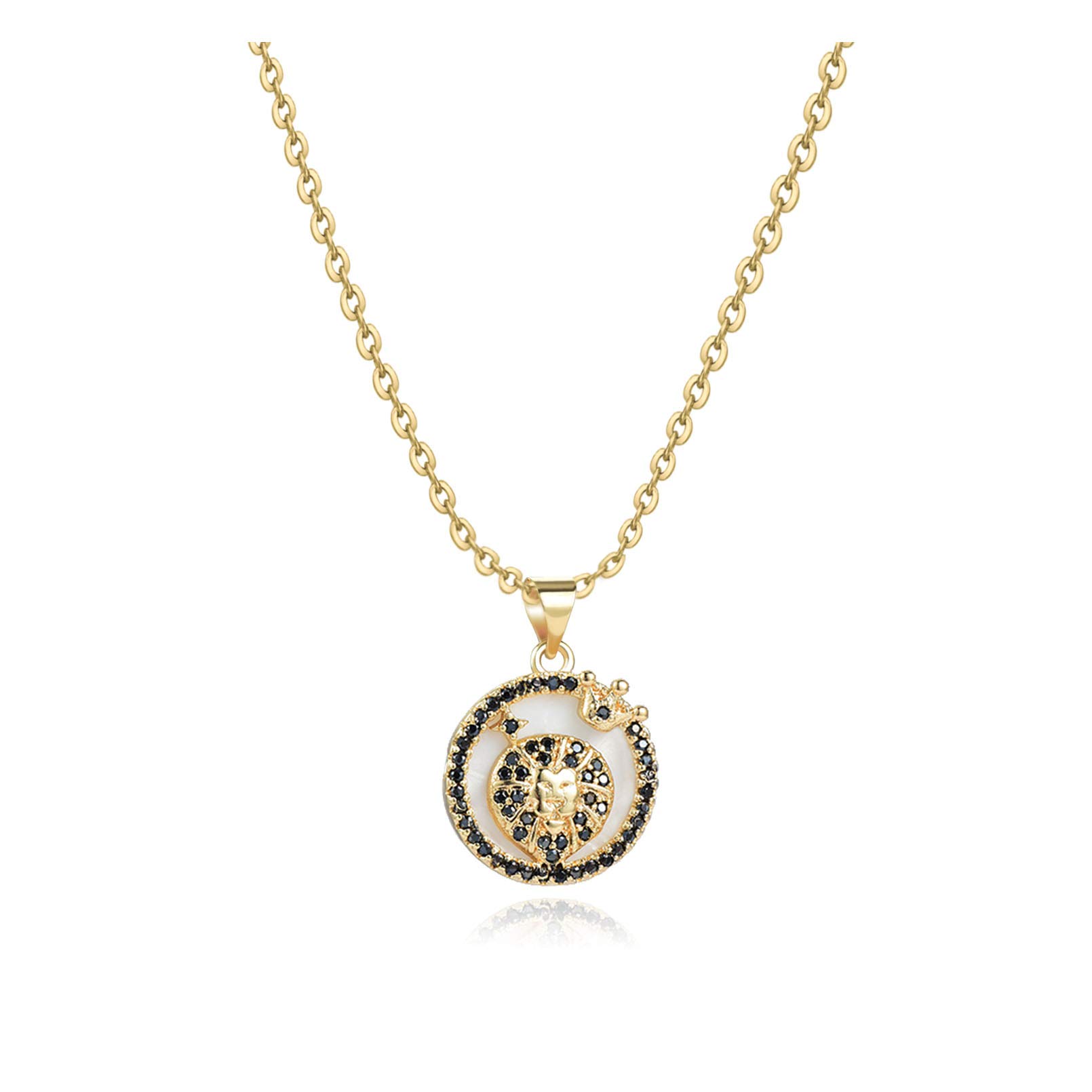 SBI Jewelry Green CZ Birthstone Gold Zodiac Leo Necklace for Women July August Birthday Women Anniversary Family Christmas