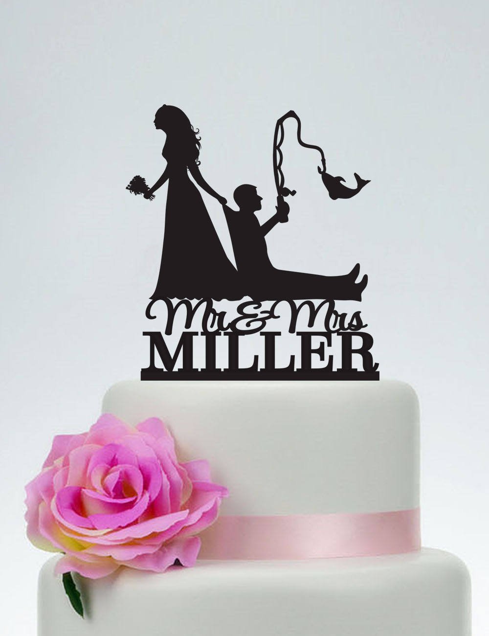 Bride Pulling Groom Bride Dragging Groom Funny Custom Fishing Mr And Mrs Outdoor Wedding Wedding Cake Toppers Letters Funny Wedding Anniversary Cake Topper Party Event Decorations Wedding Gift Buy Online In India