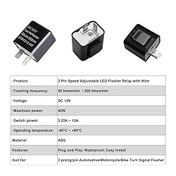 TECTEK Adjustable 2 Prong Electronic LED Flasher
