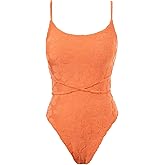 BERLOOK Women's Sexy Bathing Suits Criss Tie Backless High Cut One Piece Swimwear