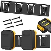 Battery Rack Compatible with DeWalt 20V Battery Holder, Mount 4 Slot Bulk Battery Garage Tool, Tools for Dewallt 20v, Wall Display Hook Holder (Black 1pc)