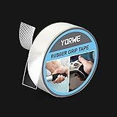 Yorwe Rubber Grip Tape, Ultra-Thin Strong Adhesive Anti-Slip Waterproof Heat Resistant Wear-Resistant Cushion Pad, Making Handles or Contact Surfaces Safer, with Grip and Comfort (Clear, 1In x 10Ft)