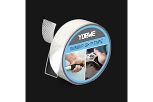 Yorwe Rubber Grip Tape, Ultra-Thin Strong Adhesive Anti-Slip Waterproof Heat Resistant Wear-Resistant Cushion Pad, Making Handles or Contact Surfaces Safer, with Grip and Comfort (Clear, 1In x 10Ft)