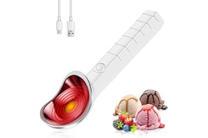 Heated Ice Cream Scoop, Warming Icecream Scooper with 2-Level Adjustable Heats, 120/160℉, Display for Easy Scooping Rechargea