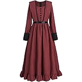 Nuoqi Victorian Dress for Women Long Sleeve Renaissance Dress Historical Medieval Costume