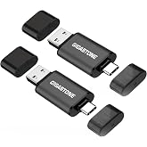 GIGASTONE 128GB Dual USB Flash Drive 2-Pack, USB 3.2 Gen 1, 2-in-1 USB C+A, Speed Up to 100MB/s, Head Cap Design Thumb Drive, Plug &amp; Play for Smartphone/PC/Mac/TV/Car Audio, USB 2.0/3.0/3.1 Compatible