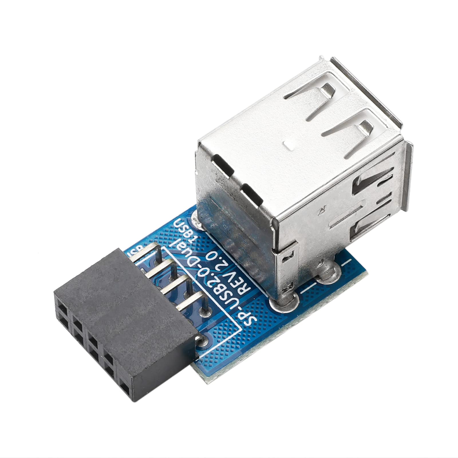 Pxyelec 9 Pin USB Motherboard 2.0 Female header Adapter Dual USB2.0 Port Adapter Converter Double Decker Type